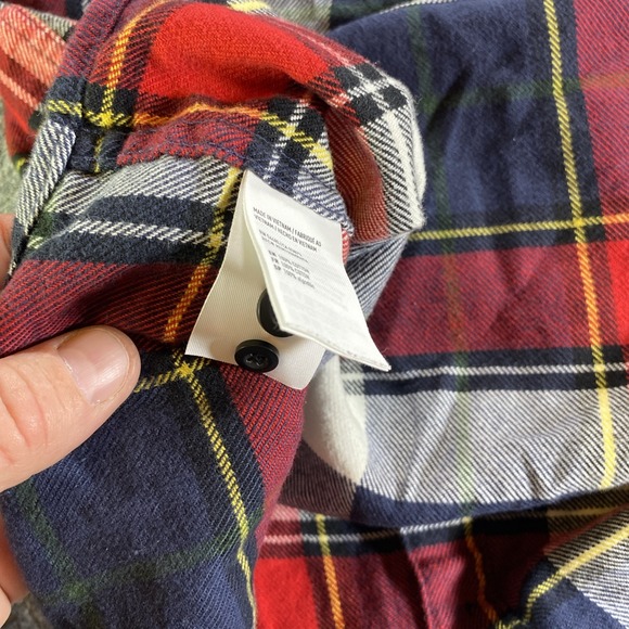 American Eagle Flannel Shirt Mens LT Red Blue Tartan Soft Camp Hike NWT - Picture 8 of 12